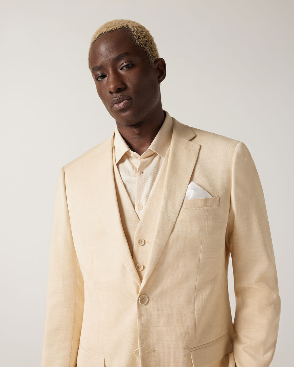 Slim Stretch Textured Tailored Jacket, Lemon, hi-res